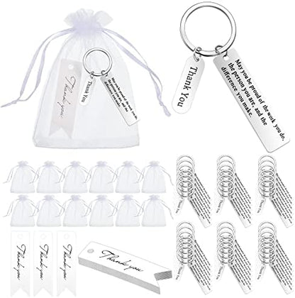 Yinkin 150 Pcs Employee Appreciation Gift Bulk Thank You Keychain