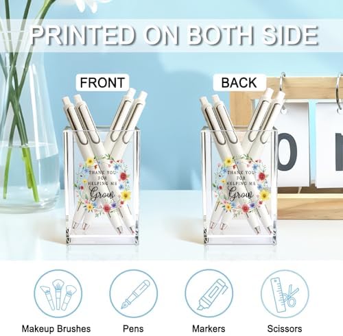 Thank You For Helping Me Grow Acrylic Cosmetic Pencil Holder Cup