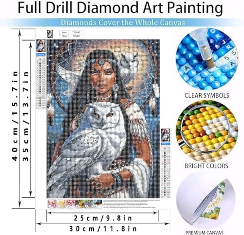 MOMDEDP Beauty Diamond Painting Kits for Adults,Owl Diamond Art Kits