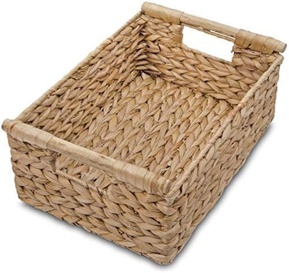 VATIMA Hyacinth Medium Wicker Basket 13.6x9.5x5.6" - With Handle