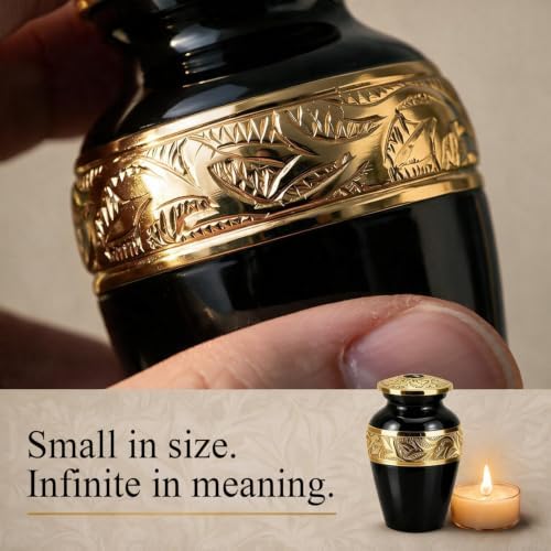 Small Urns for Human Ashes Keepsake - Decorative Mini Memorial Urn for