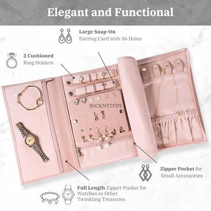Personalized Initial Travel Jewelry Case - Monogram Custom Gifts For
