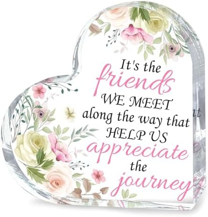 Heart-Shaped Acrylic Keepsake - Desk Decor for Women,Inspirational