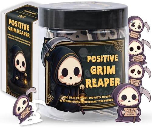 Positive Grim Reaper Jar - Emotional Support Grim Reaper- 60 Dark