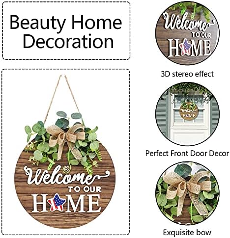 Interchange Welcome Sign Front Door Wreaths for Spring Fall Summer