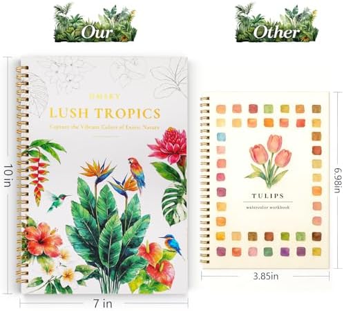 Watercolor Workbook for Beginners,18 Tropics Rainforest Watercolor