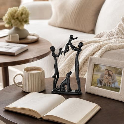 Sziqiqi Anniversary Wedding Gifts for Couple: Iron Family & Dog