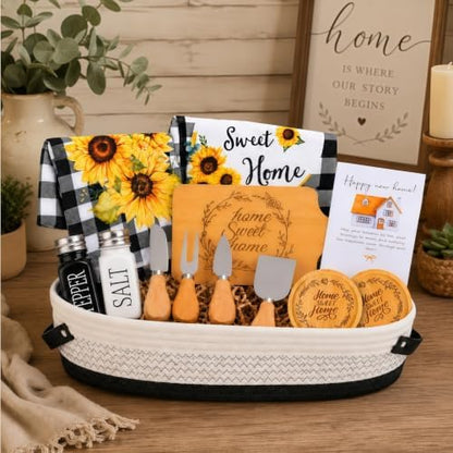 14 Pcs House Warming Gift New Home, Realtor Closing Gift Basket to