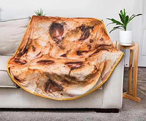 Chocolate Chip Cookie Round Fleece Throw Blanket, Realistic Dessert