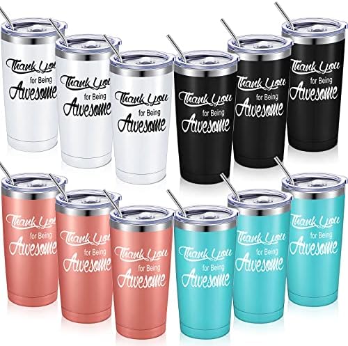 Suclain 12 Sets Thank You Gifts Graduation Appreciation Tumbler 20oz