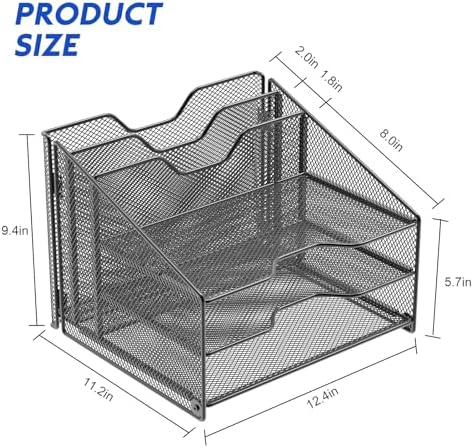 Samstar Desk File Organizer, Mesh Letter File Folder Holder with 3
