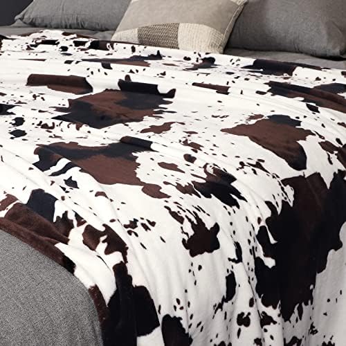 Soft Cow Print Blanket, Ultra Cozy Cow Throw Blanket for Couch Bed and