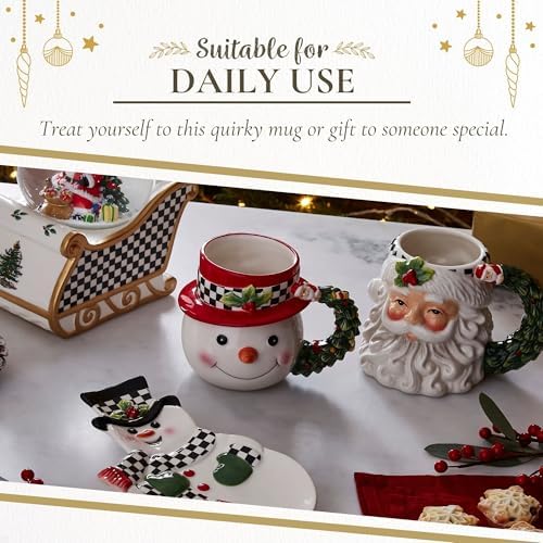 Spode Christmas Tree Snowman Toby Mug - Dolomite & Holiday Design