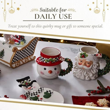 Spode Christmas Tree Snowman Toby Mug - Dolomite & Holiday Design