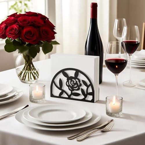 Epicano Napkin Holder for Table,Metal Rose Standing Napkin Holderfor