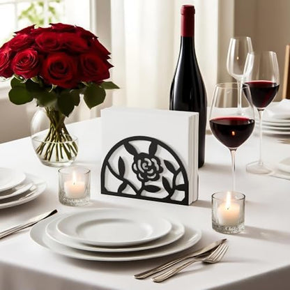 Epicano Napkin Holder for Table,Metal Rose Standing Napkin Holderfor