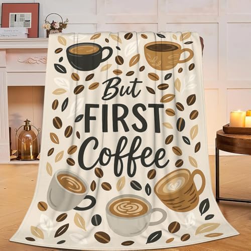 Coffee Blanket Throw Blanket for Coffee Lovers Gifts for Men Women