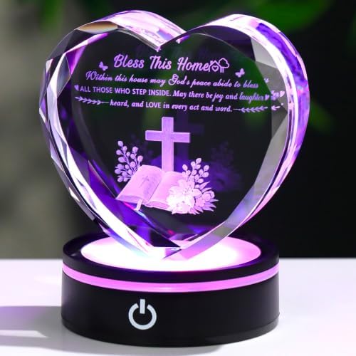 Ornalrist Crystal Heart House Warming Gifts New Home Religious for