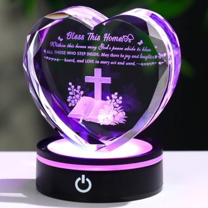 Ornalrist Crystal Heart House Warming Gifts New Home Religious for