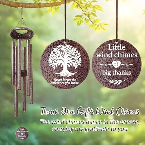 Thank You Gifts for Women Men, 25" Wind Chimes Appreciation Gifts for