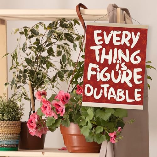 YQDEJ Everything is Figureoutable Red Christmas Inspirational Wall Art