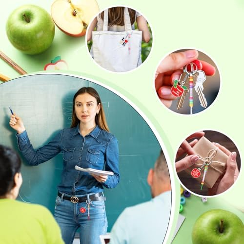 Suncalla 984 Pcs 24 Set Teacher Keychain Making Kit Teacher Charm