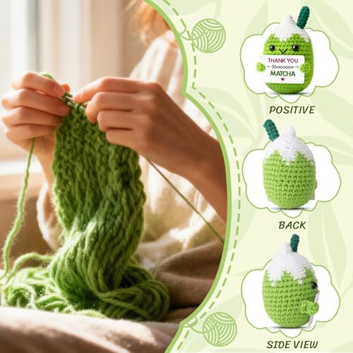 Thank You Gifts for Women Crochet Matcha Plush, Funny Christmas