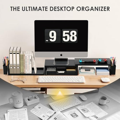 OPNICE Desk Organizers and Accessories, Dual Monitor Stand Riser with
