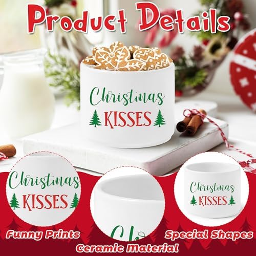 Candy Dish Cauldron, Christmas Mini Ceramic Candies Bowl Tiered Tray