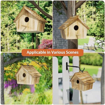 Auslar Bird Houses for Outside, Hanging Wooden Bluebird House for