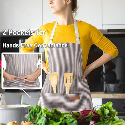 BeLuyi Adjustable Bib Apron with 2 Pockets Chef Cooking Kitchen
