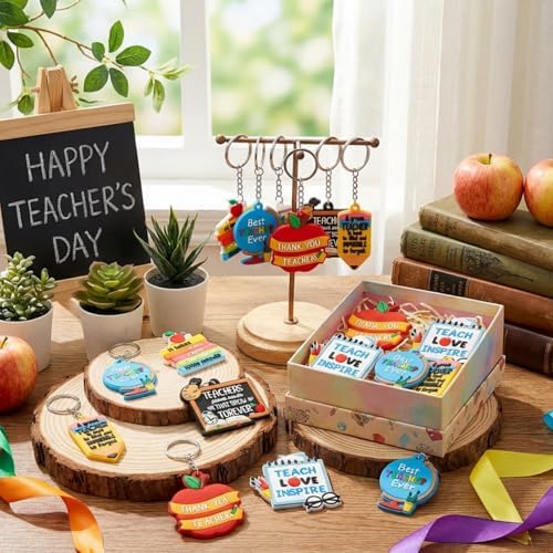 Henoyso 36 Pcs Teacher Keychains Bulk Teachers Appreciation Gifts in