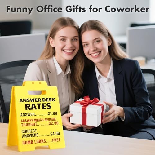 Answer Desk Rates Sign, Funny Office Gag Gifts for Women, Bosses Day