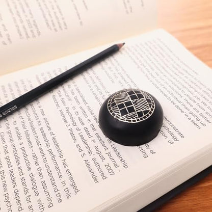 NATRIEL Bidri Art Black Paperweight with Geometric Pattern