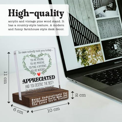 akeke You Are Appreciated Motivational Home Office Desk Shelf Decor