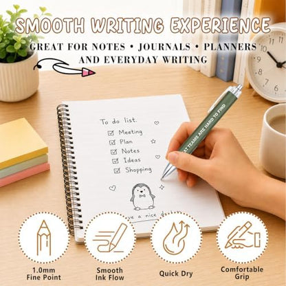 6-Piece Appreciation Pen Set, Motivational Ballpoint Pens for