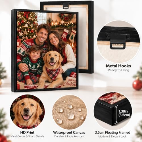 Custom Canvas Prints with Your Photo, Floating Frame Wall Art Decor
