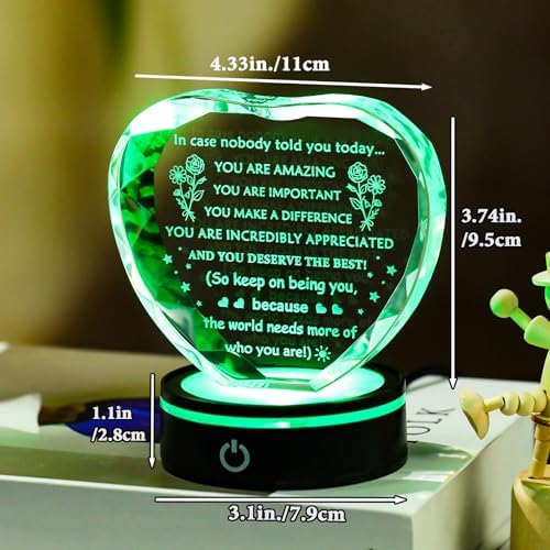 YWHL Thank You Gifts for Women Men with Led Base, Inspirational Gift