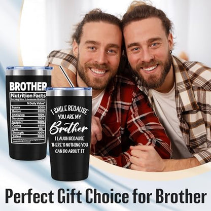 10 PCS Brother Gifts from Sister with 20 Oz Tumbler Journal Cap