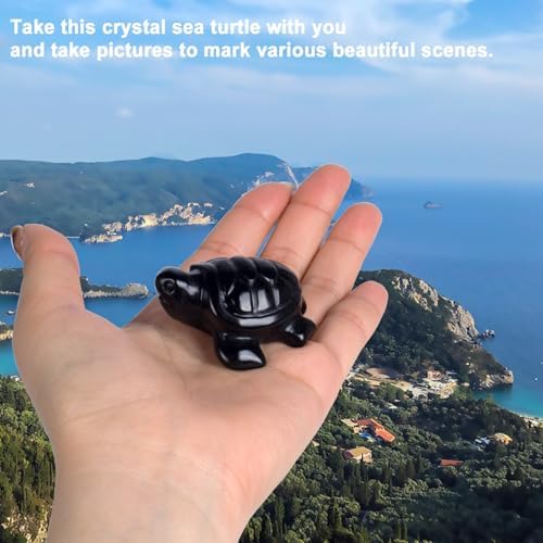 Crystal Turtle Travel Gifts for Women, 2.1" Hand Carved Sea Turtle