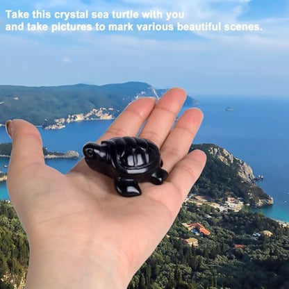 Crystal Turtle Travel Gifts for Women, 2.1" Hand Carved Sea Turtle