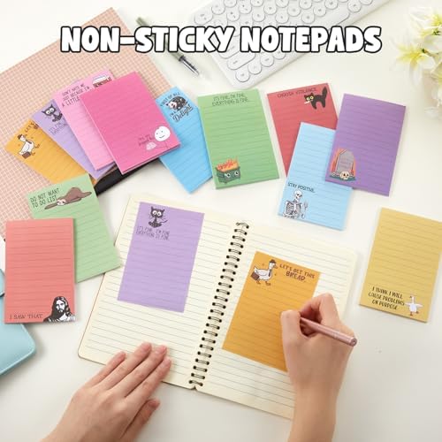12 Pack Funny Notepads for Work, 5 x 3'', Multicolor