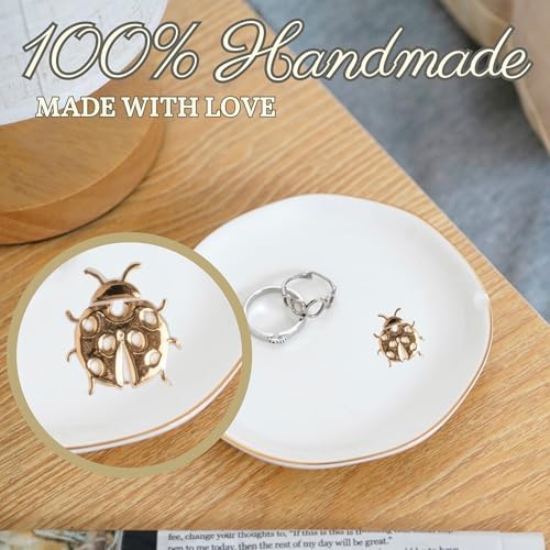 InnoBeta Ladybug Gifts for Girl, Women, Ladybug Ceramic Jewelry Tray