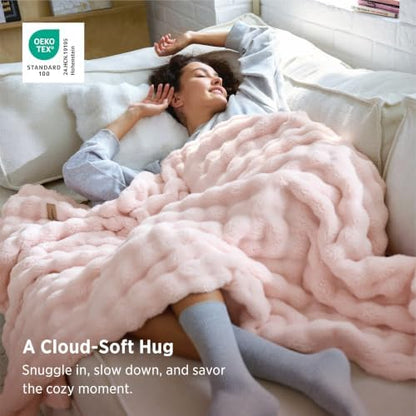 Bedsure Cloud Bubble Throw Blanket, Christmas Decor Gifts, Pink
