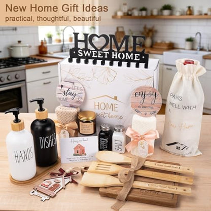 House Warming Gifts New Home, 19pcs New Home Gift Basket For