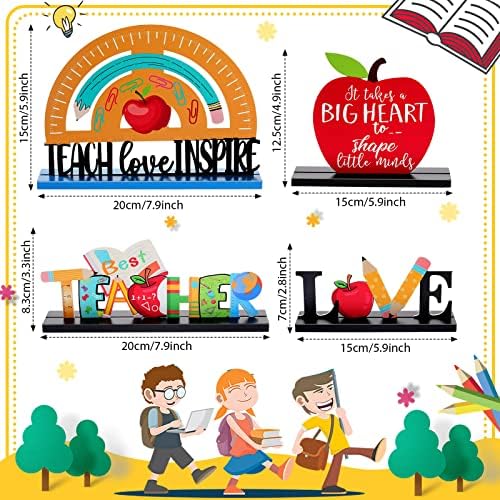 Yulejo 4 Pcs Teacher Appreciation Table Centerpieces Back to School