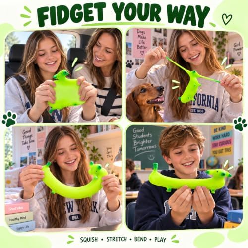 Banana Dog Squishy Toy, Sand Moldable Squeeze Fidget Toy