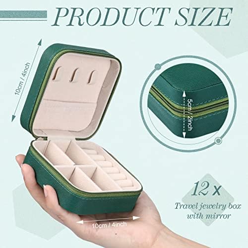 Yinkin 12 Pcs Mini Travel Jewelry Case Bridesmaid Proposal Gift Boxes