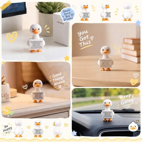 Gejoy 25 Pcs Mini Rubber Goose Toys Positive Mini Silly Gooses Figures