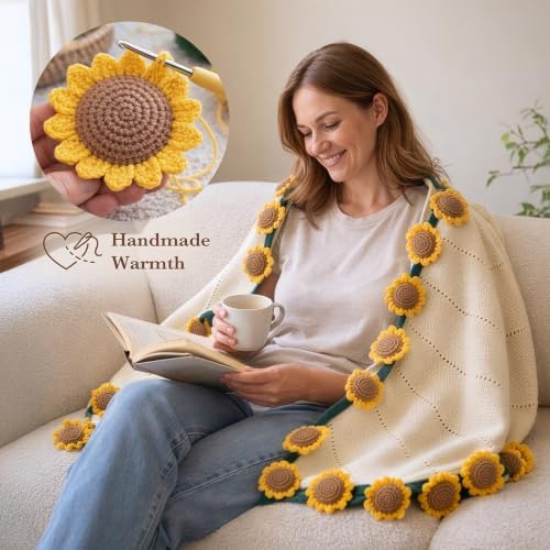 Get Well Gifts for Women, Sunflower Flower Bouquet Blanket Gift